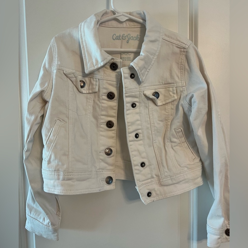 Girls White Jean Jacket
